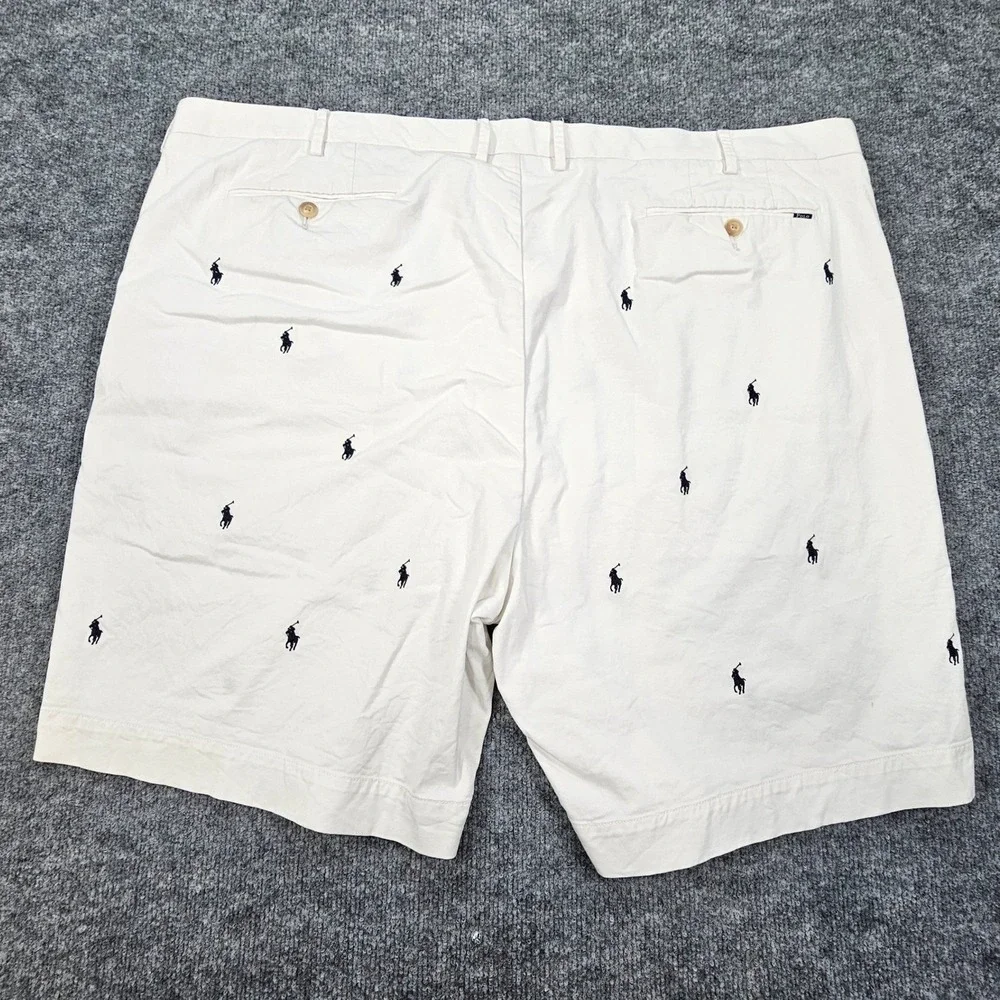 Polo Ralph Lauren Short Men 48 Stretch Classic Fit Chino All Over Pony Cream Big